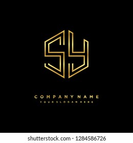 S Y initial letter, modern logo design template vector 