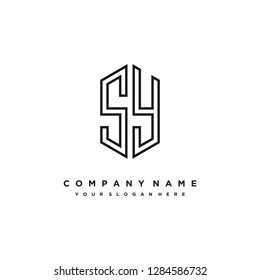 S Y initial letter, modern logo design template vector 