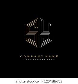S Y initial letter, modern logo design template vector 