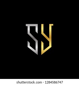 S Y initial letter, modern logo design template vector 