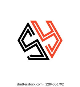 S Y initial letter, modern logo design template vector 