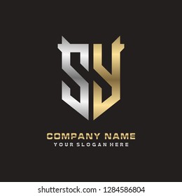 S Y initial letter, modern logo design template vector 