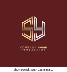 S Y initial letter, modern logo design template vector 