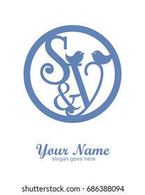 S Y initial wedding decorative logo template