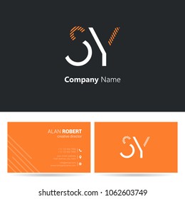 S & Y joint logo stroke letter design with business card template