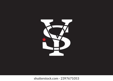 S and Y logo design vector illustration introduces an artful and stylish logo design that seamlessly blends the alphabet S and Y, isolated on black background. 