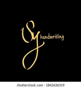 S y Sy initial logo handwriting template vector