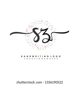 S Z Initial handwriting logo vector