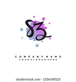 S Z Initial handwriting logo vector