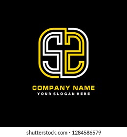 S Z initial letter, modern logo design template vector 