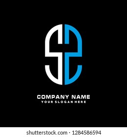 S Z initial letter, modern logo design template vector 