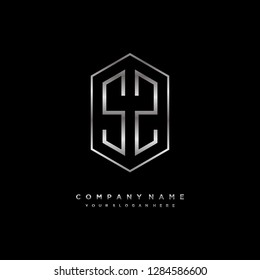 S Z initial letter, modern logo design template vector 