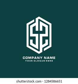 S Z initial letter, modern logo design template vector 