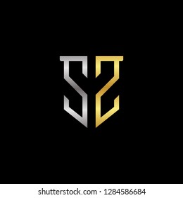 S Z initial letter, modern logo design template vector 