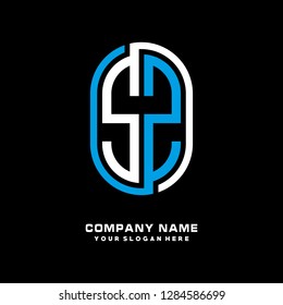 S Z initial letter, modern logo design template vector 