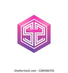S Z initial letter, modern logo design template vector 