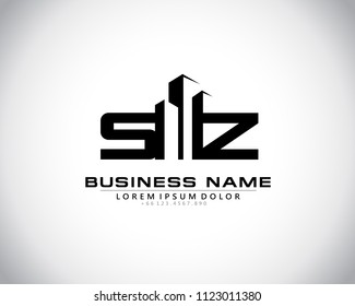 S Z Initial logo concept with building template vector.