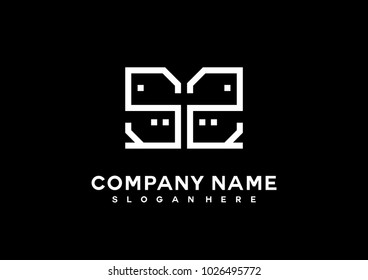 S Z initial logo template vector