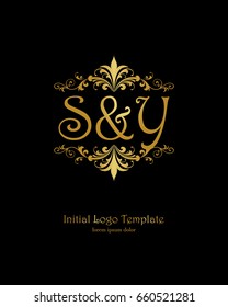 S & Z initial wedding logo template vector