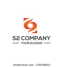 S2 logo combination. S combined with a number 2 logo design.