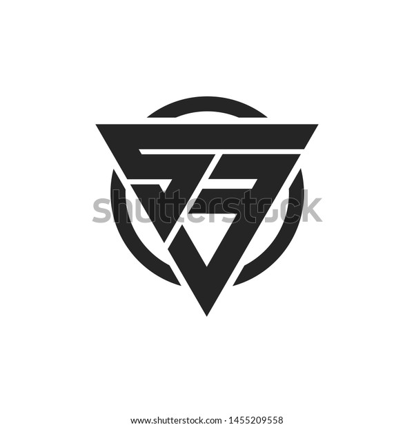 S3 3s Triangle Logo Circle Monogram Stock Vector (Royalty Free) 1455209558