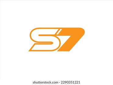 Diseño del logotipo S7 o 7S, plantilla de diseño gráfico
