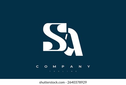 SA Abstract Geometric Logo Design. Modern and elegant logo design with simplistic typography elements, showcasing branding excellence.