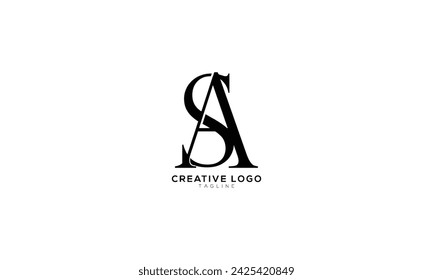 AS SA Abstract initial monogram letter alphabet logo design