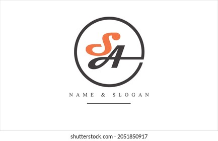 SA, AS abstrakte Buchstaben Logo-Monogramm