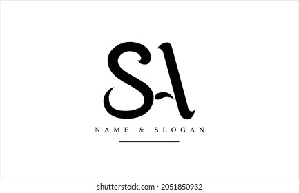 SA, AS abstrakte Buchstaben Logo-Monogramm