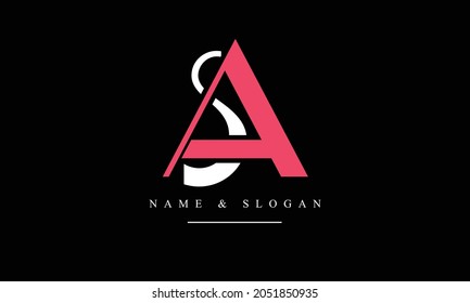 Monograma del logotipo de las letras abstractas SA