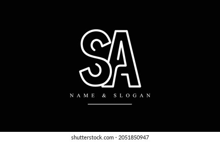 SA, AS abstrakte Buchstaben Logo-Monogramm