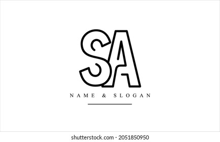 SA, AS abstrakte Buchstaben Logo-Monogramm