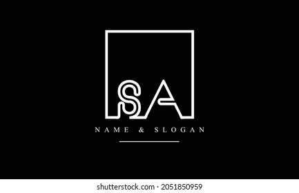 SA, AS abstract letters logo monogram