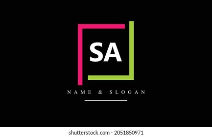 SA, AS abstract letters logo monogram