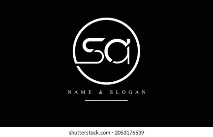 Monograma del logotipo de las letras abstractas SA