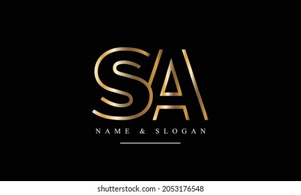 SA, AS abstract letters logo monogram