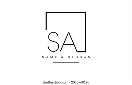 SA, AS abstract letters logo monogram