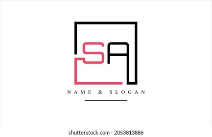 SA, AS abstrakte Buchstaben Logo-Monogramm