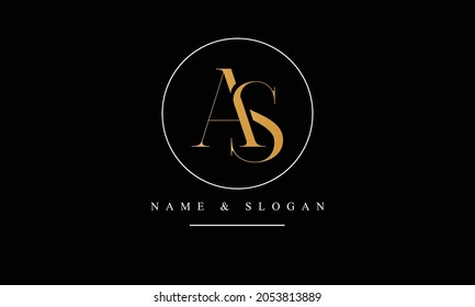 Monograma del logotipo de las letras abstractas SA