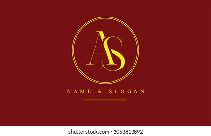 Monograma del logotipo de las letras abstractas SA