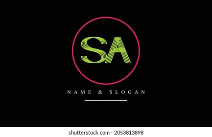 SA, AS abstrakte Buchstaben Logo-Monogramm