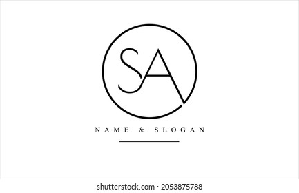 SA, AS abstrakte Buchstaben Logo-Monogramm