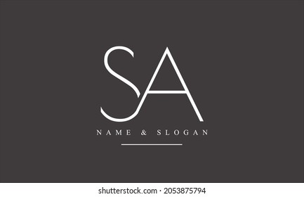 SA, AS abstrakte Buchstaben Logo-Monogramm