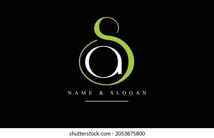 SA, AS abstrakte Buchstaben Logo-Monogramm