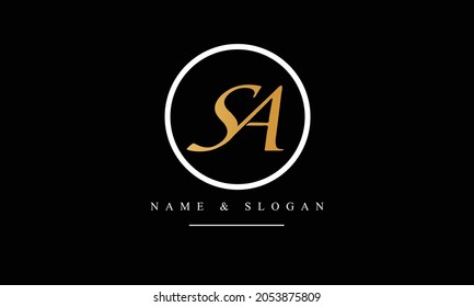Monograma del logotipo de las letras abstractas SA