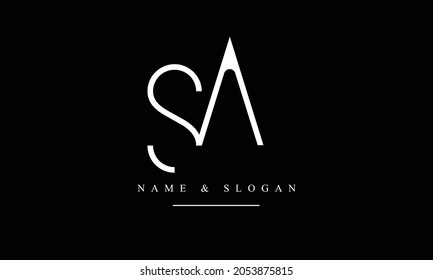 SA, AS abstrakte Buchstaben Logo-Monogramm