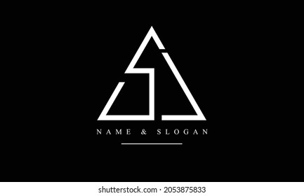 Monograma del logotipo de las letras abstractas SA