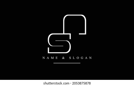 SA, AS abstrakte Buchstaben Logo-Monogramm