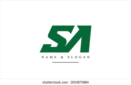 SA, AS abstrakte Buchstaben Logo-Monogramm
